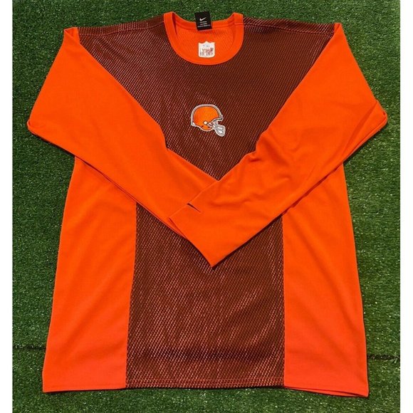 Vintage Cleveland Browns shirt large Nike orange adult 90s Y2K long sleeve - Picture 6 of 11